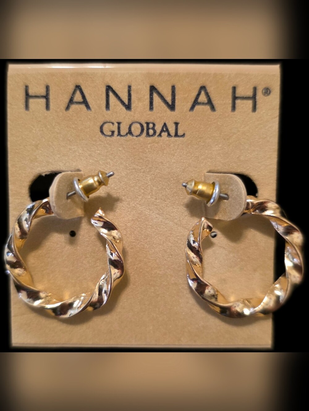 Twisted Goldtone Hoop Earrings